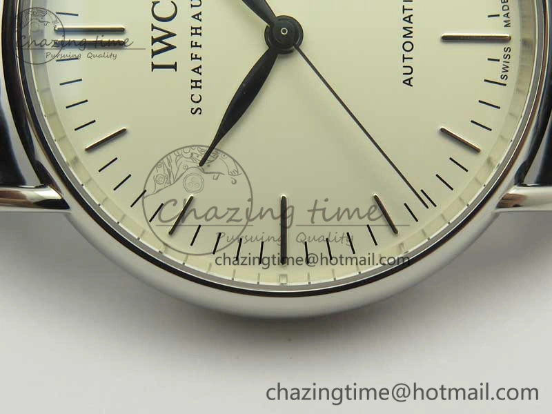 Portofino Automatic SS TWF 1:1 Best Edition Silver Dial SS Markers on Black Leather Strap A2892