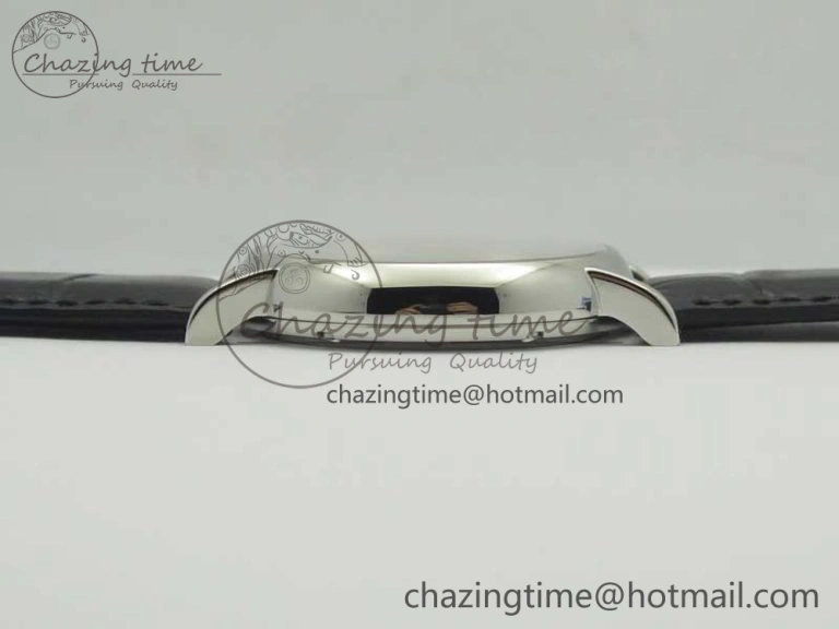 Portofino Automatic SS TWF 1:1 Best Edition Silver Dial SS Markers on Black Leather Strap A2892