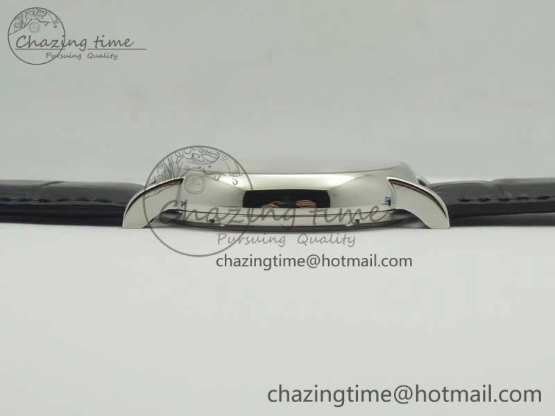 Portofino Automatic SS TWF 1:1 Best Edition Silver Dial SS Markers on Black Leather Strap A2892