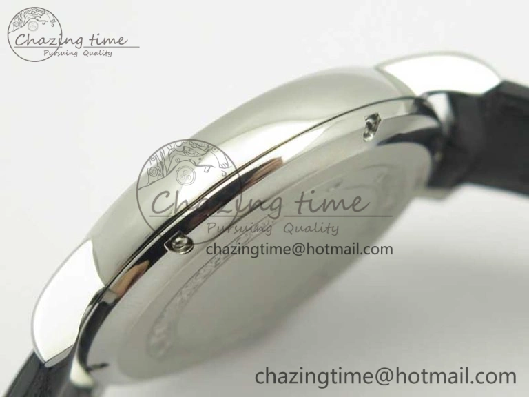 Portofino Automatic SS TWF 1:1 Best Edition Silver Dial SS Markers on Black Leather Strap A2892