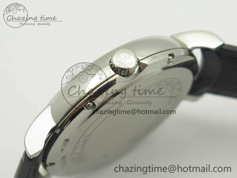 Portofino Automatic SS TWF 1:1 Best Edition Silver Dial SS Markers on Black Leather Strap A2892