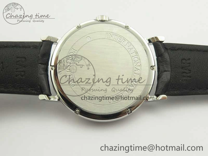 Portofino Automatic SS TWF 1:1 Best Edition Silver Dial SS Markers on Black Leather Strap A2892