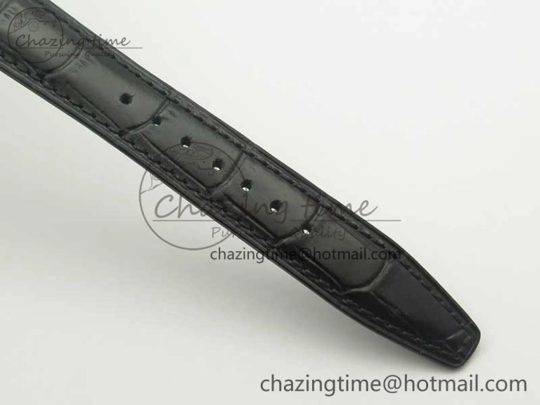 Portofino Automatic SS TWF 1:1 Best Edition Silver Dial SS Markers on Black Leather Strap A2892