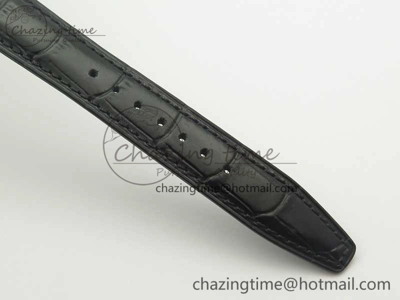 Portofino Automatic SS TWF 1:1 Best Edition Silver Dial SS Markers on Black Leather Strap A2892