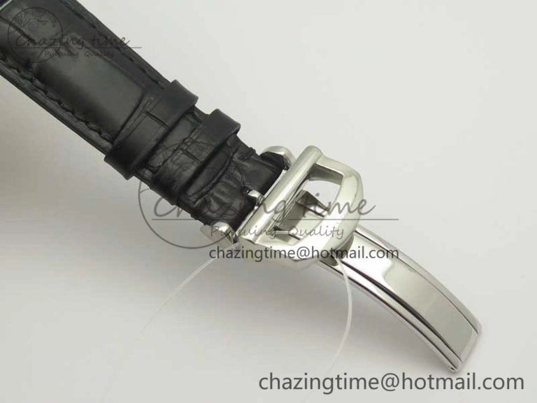 Portofino Automatic SS TWF 1:1 Best Edition Silver Dial SS Markers on Black Leather Strap A2892