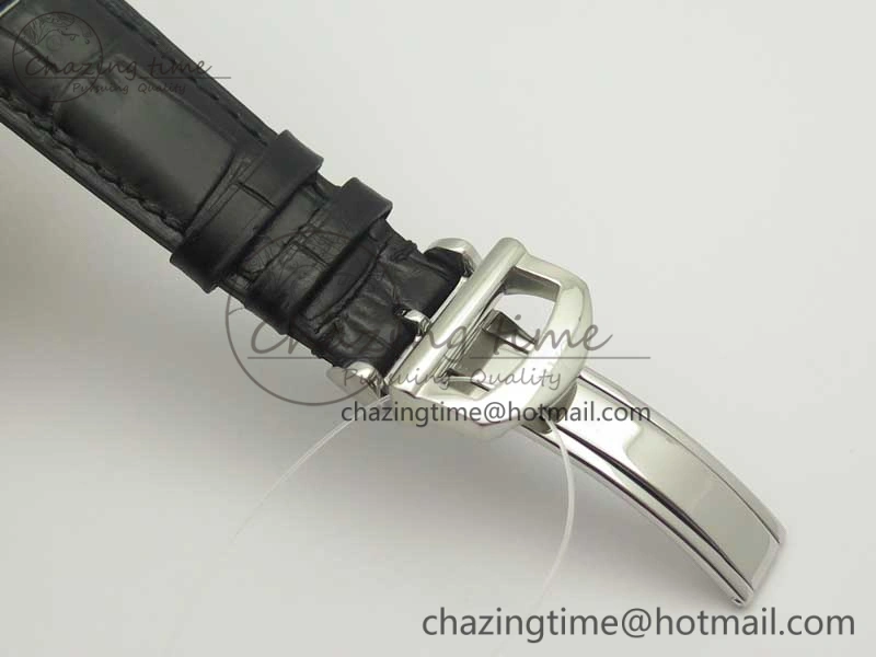 Portofino Automatic SS TWF 1:1 Best Edition Silver Dial SS Markers on Black Leather Strap A2892