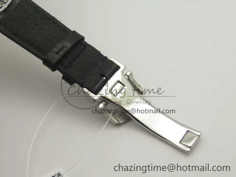 Portofino Automatic SS TWF 1:1 Best Edition Silver Dial SS Markers on Black Leather Strap A2892