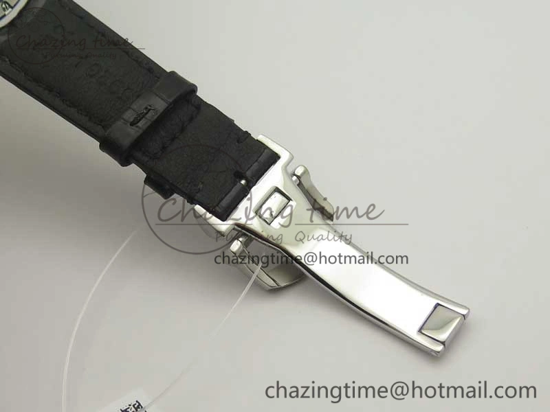 Portofino Automatic SS TWF 1:1 Best Edition Silver Dial SS Markers on Black Leather Strap A2892