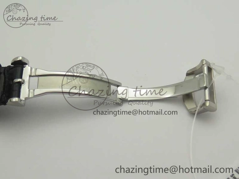 Portofino Automatic SS TWF 1:1 Best Edition Silver Dial SS Markers on Black Leather Strap A2892