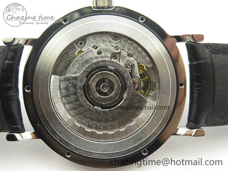 Portofino Automatic SS TWF 1:1 Best Edition Silver Dial SS Markers on Black Leather Strap A2892