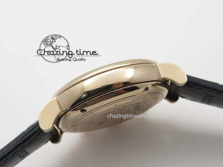 Portofino Chrono RG Black Dial on Black Leather Strap A7750