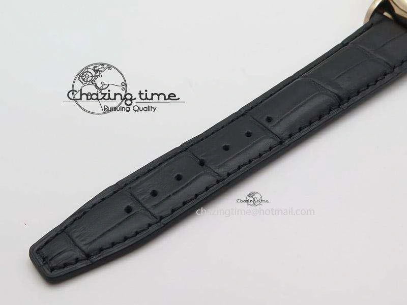 Portofino Chrono RG Black Dial on Black Leather Strap A7750