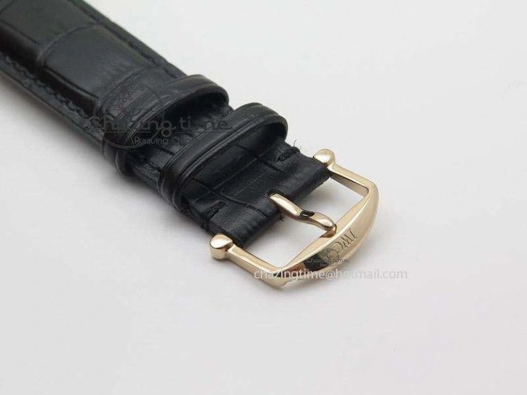 Portofino Chrono RG Black Dial on Black Leather Strap A7750