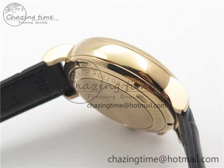 Portofino Chrono RG ZF 1:1 Best Edition Blue Dial Gold Markers on Black Leather Strap A7750