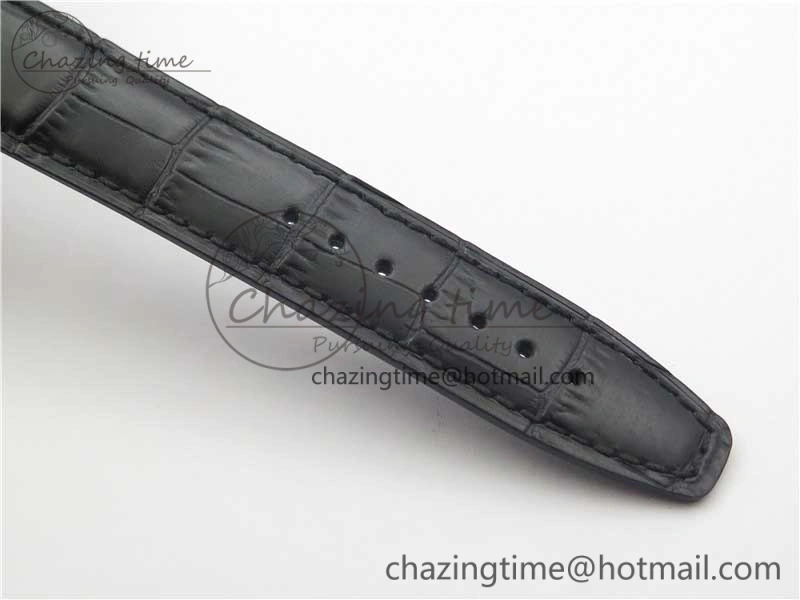 Portofino Chrono RG ZF 1:1 Best Edition Blue Dial Gold Markers on Black Leather Strap A7750