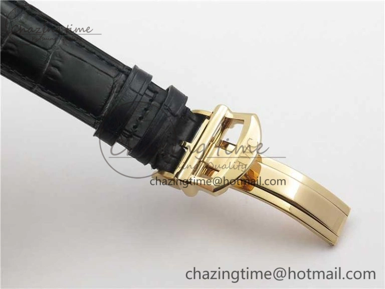 Portofino Chrono RG ZF 1:1 Best Edition Blue Dial Gold Markers on Black Leather Strap A7750