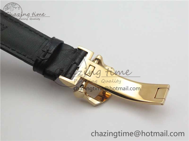 Portofino Chrono RG ZF 1:1 Best Edition Blue Dial Gold Markers on Black Leather Strap A7750