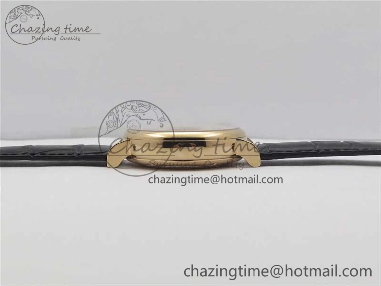 Portofino Chrono RG ZF 1:1 Best Edition Blue Dial Gold Markers on Black Leather Strap A7750