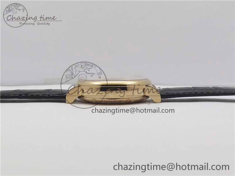 Portofino Chrono RG ZF 1:1 Best Edition Blue Dial Gold Markers on Black Leather Strap A7750