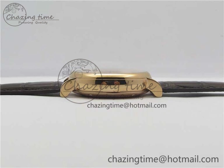 Portofino Chrono RG ZF 1:1 Best Edition White Dial on Brown Leather Strap A7750