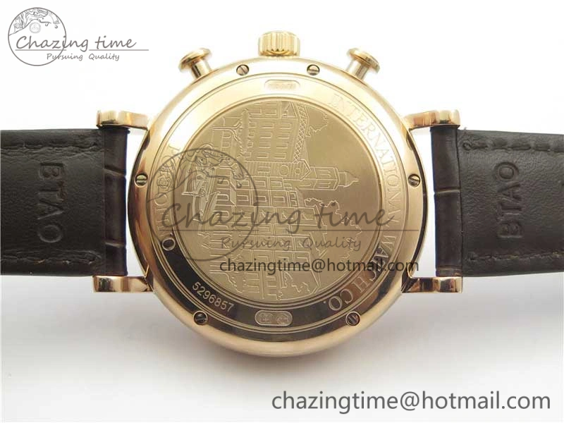 Portofino Chrono RG ZF 1:1 Best Edition White Dial on Brown Leather Strap A7750