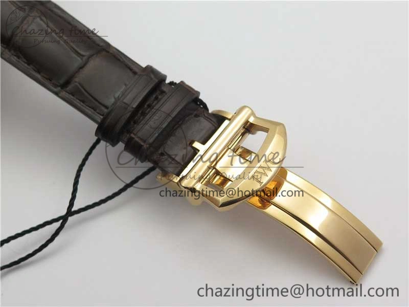Portofino Chrono RG ZF 1:1 Best Edition White Dial on Brown Leather Strap A7750