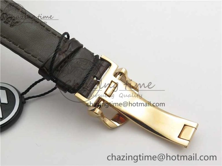 Portofino Chrono RG ZF 1:1 Best Edition White Dial on Brown Leather Strap A7750