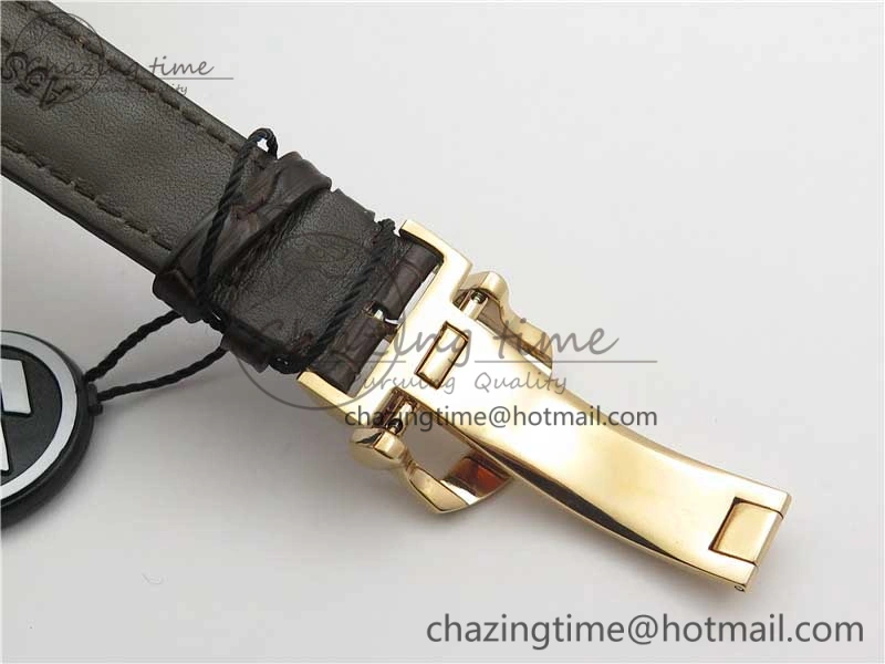 Portofino Chrono RG ZF 1:1 Best Edition White Dial on Brown Leather Strap A7750