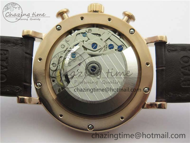 Portofino Chrono RG ZF 1:1 Best Edition White Dial on Brown Leather Strap A7750