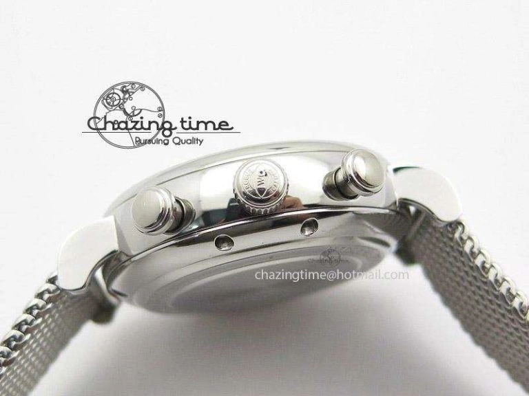 Portofino Chrono SS Black Dial on SS Mesh Bracelet A7750