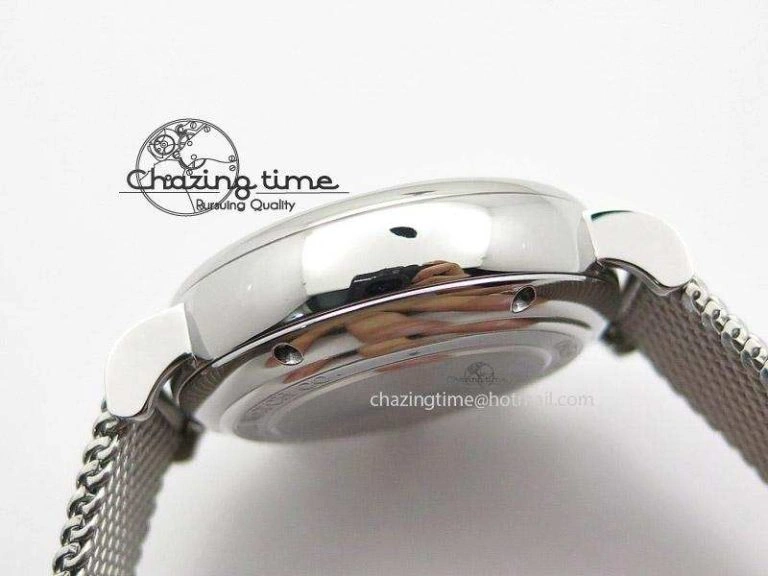 Portofino Chrono SS Black Dial on SS Mesh Bracelet A7750
