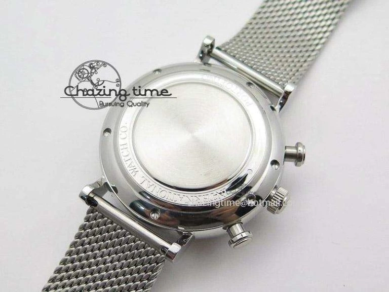 Portofino Chrono SS Black Dial on SS Mesh Bracelet A7750