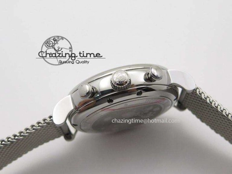 Portofino Chrono SS White Dial on SS Mesh Bracelet A7750