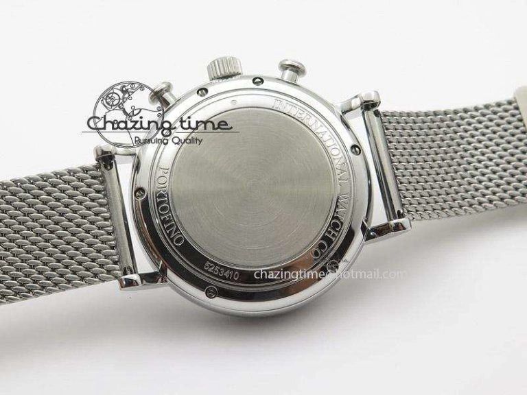 Portofino Chrono SS White Dial on SS Mesh Bracelet A7750