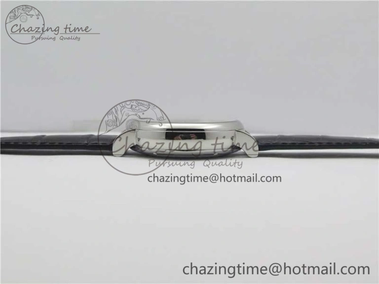 Portofino Chrono SS ZF 1:1 Best Edition Blue Dial Gold Markers on Black Leather Strap A7750