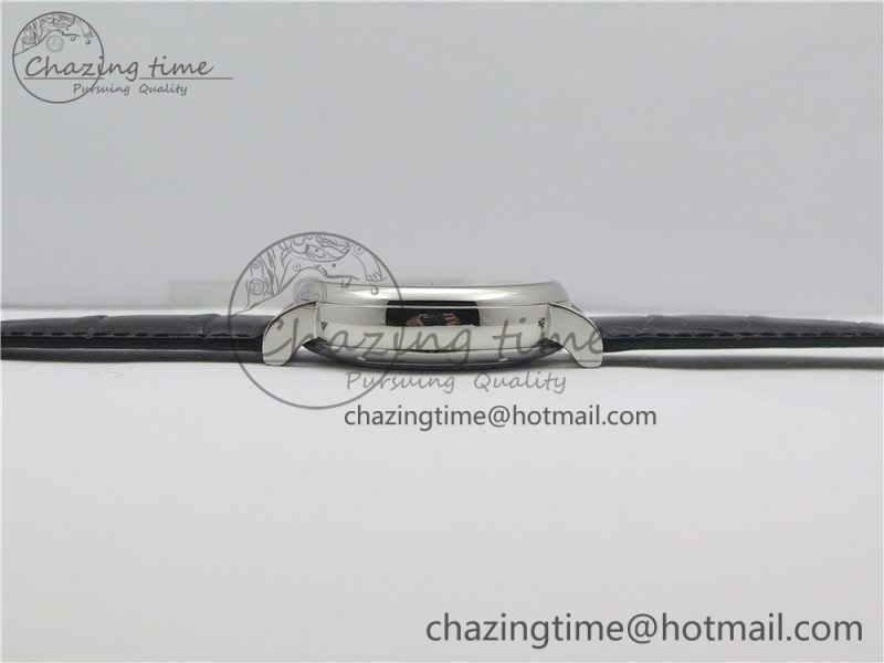 Portofino Chrono SS ZF 1:1 Best Edition Blue Dial Gold Markers on Black Leather Strap A7750