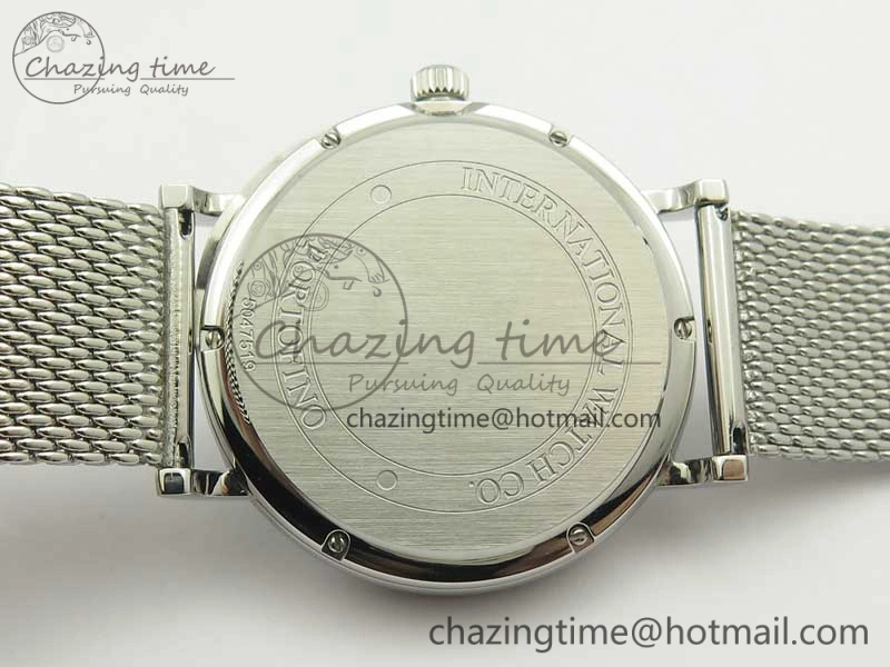 Portofino IW356501 SS V3 MK 1:1 Best Edition Black Dial On SS Mesh Bracelet MIYOTA 9015