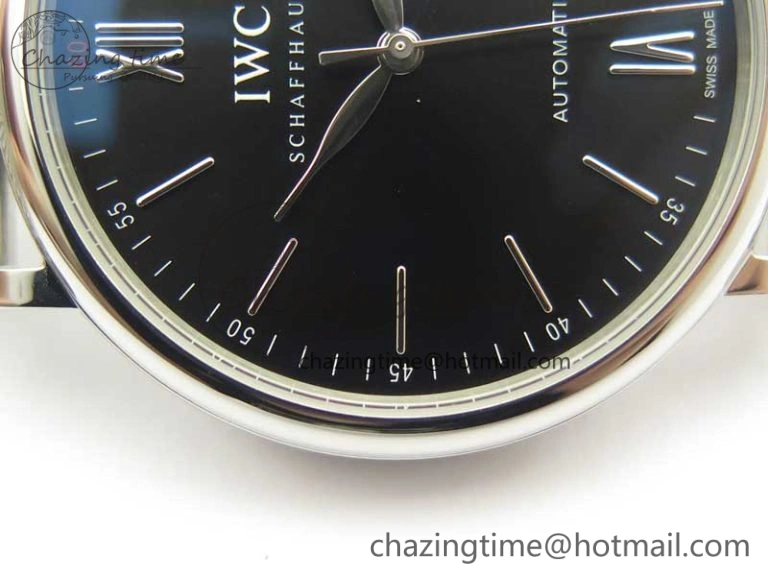 Portofino IW356501 SS V3 MK 1:1 Best Edition Black Dial On SS Mesh Bracelet MIYOTA 9015