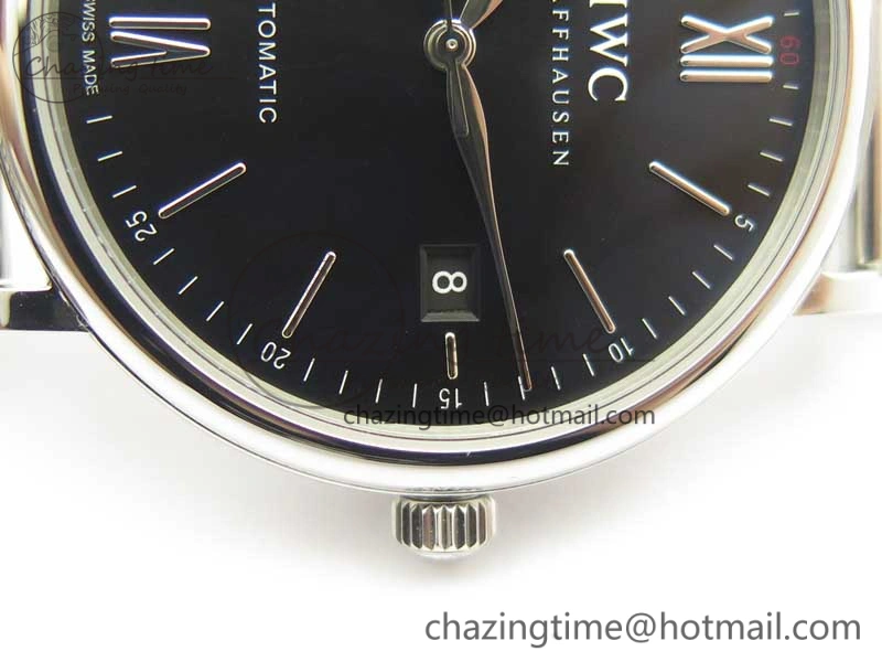 Portofino IW356501 SS V3 MK 1:1 Best Edition Black Dial On SS Mesh Bracelet MIYOTA 9015