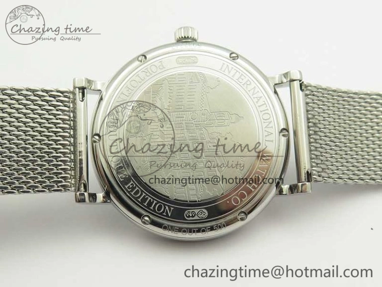 Portofino IW356501 SS V3 MK 1:1 Best Edition Blue Dial On SS Mesh Bracelet MIYOTA 9015