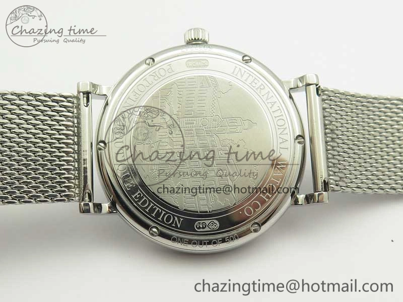 Portofino IW356501 SS V3 MK 1:1 Best Edition Blue Dial On SS Mesh Bracelet MIYOTA 9015