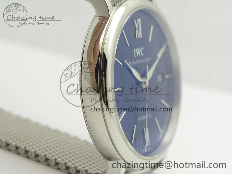 Portofino IW356501 SS V3 MK 1:1 Best Edition Blue Dial On SS Mesh Bracelet MIYOTA 9015