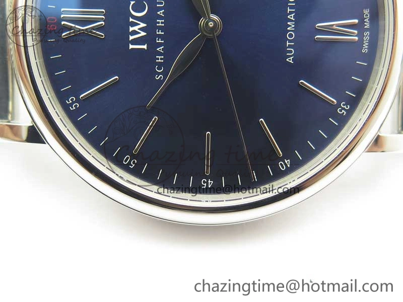 Portofino IW356501 SS V3 MK 1:1 Best Edition Blue Dial On SS Mesh Bracelet MIYOTA 9015