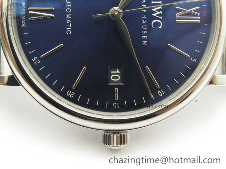 Portofino IW356501 SS V3 MK 1:1 Best Edition Blue Dial On SS Mesh Bracelet MIYOTA 9015
