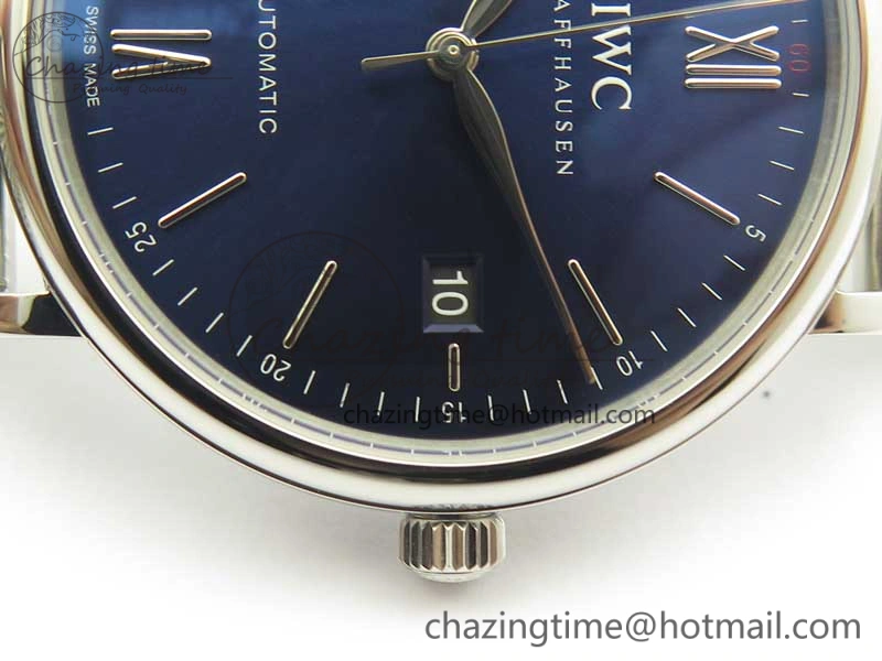 Portofino IW356501 SS V3 MK 1:1 Best Edition Blue Dial On SS Mesh Bracelet MIYOTA 9015