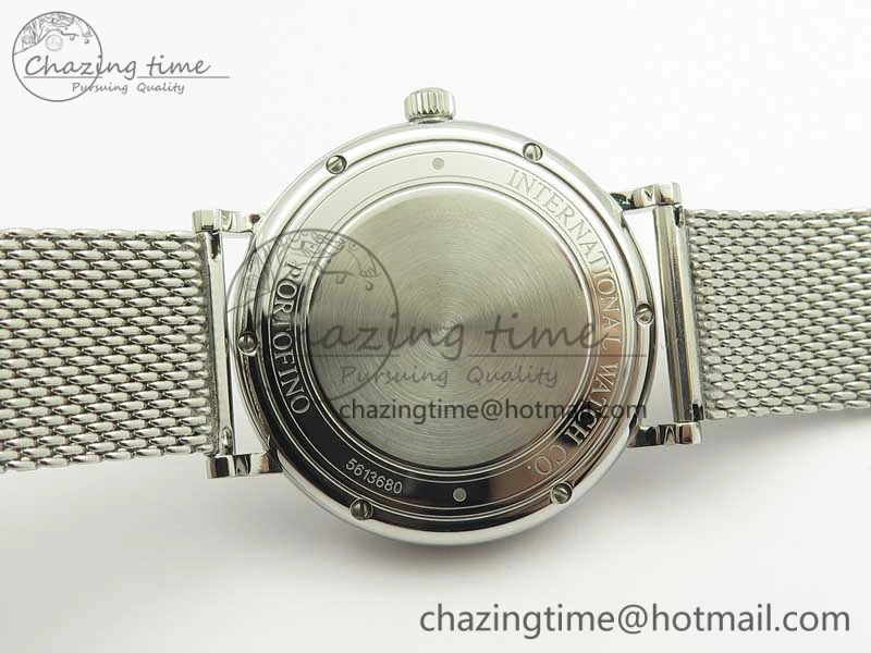 Portofino IW356501 SS V3 MK 1:1 Best Edition White Dial Gold Markers On SS Mesh Bracelet MIYOTA 9015