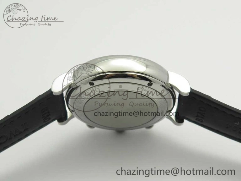 Portofino IW391001 SS ZK 1:1 Best Edition White Dial Silver Markers on Black Leather Strap A7750