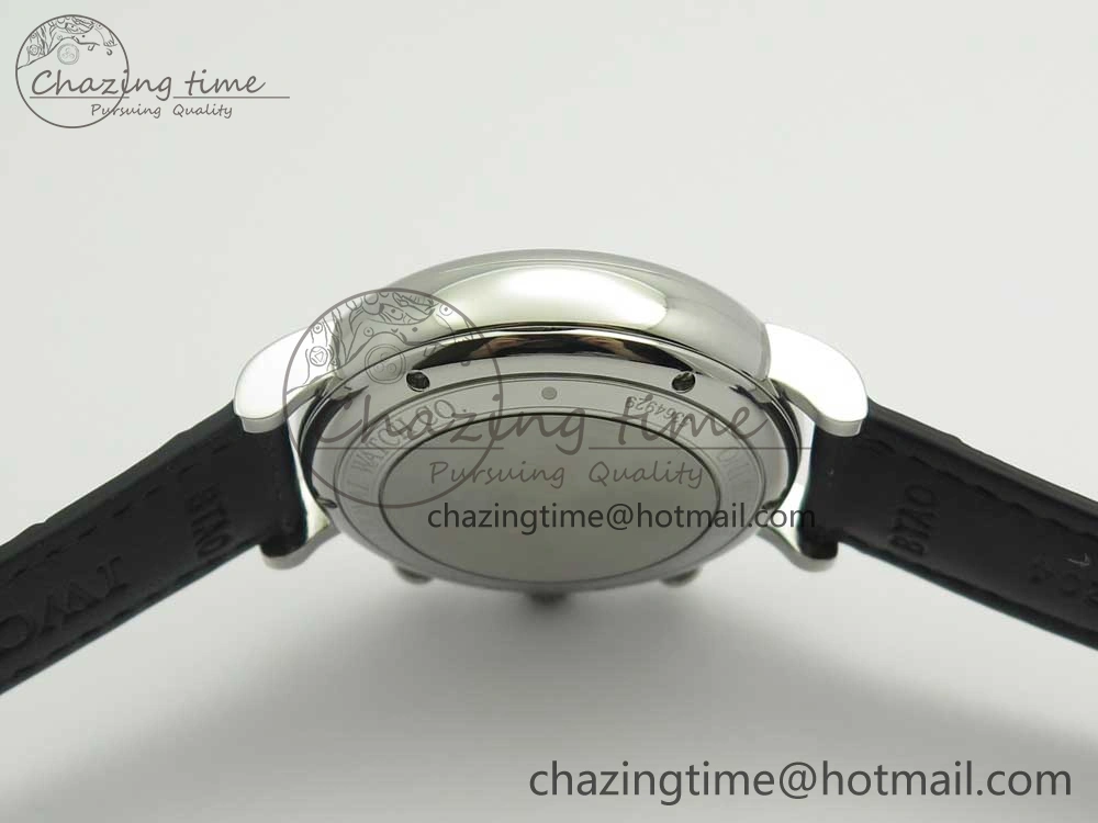 Portofino IW391001 SS ZK 1:1 Best Edition White Dial Silver Markers on Black Leather Strap A7750
