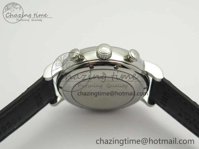 Portofino IW391001 SS ZK 1:1 Best Edition White Dial Silver Markers on Black Leather Strap A7750