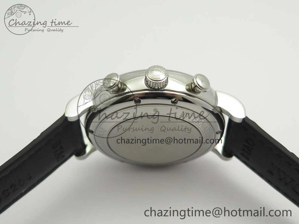Portofino IW391001 SS ZK 1:1 Best Edition White Dial Silver Markers on Black Leather Strap A7750